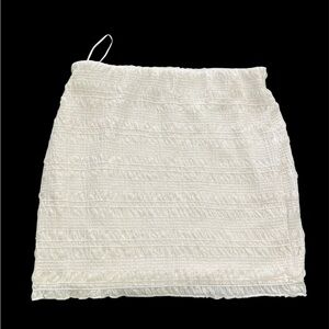 Princess Polly White Textured Mini Skirt